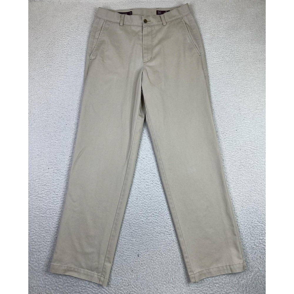 Nordstrom Pants Mens 32x32 Beige Smartcare Chino Khakis Flat Front Casual Dress